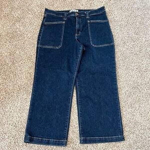 DAZE Dark Blue Wide-Leg Jeans